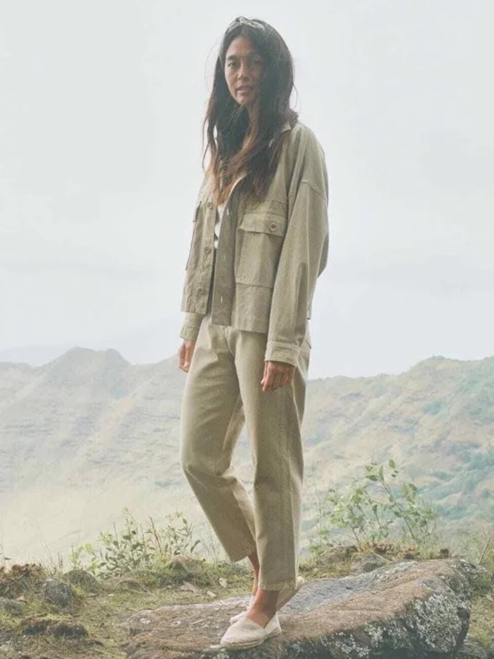 Ozma Parke Jacket In Putty Color Patch Pockets Oversized Quiet Luxury SZ L